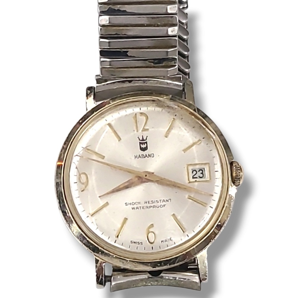Vintage HABAND Swiss Made Men's Watch Shock Resistant Waterproof Date Working